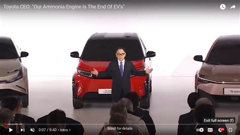 Toyota CEO Our Ammonia Engine Is The End Of EV S UreaKnowHow