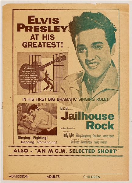 Lot Detail Elvis Presley Jailhouse Rock Original Movie Theater