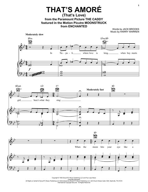 That's Amore (That's Love) | Sheet Music Direct