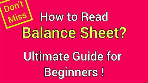 Ultimate Guide Of Balance Sheet What Is Balance Sheet How To Read Balance Sheet From