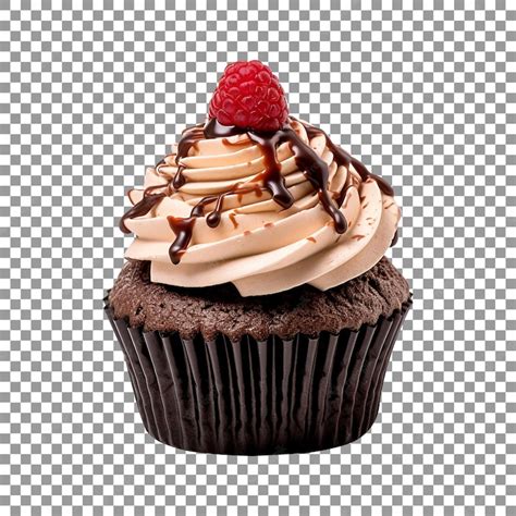 Premium Psd Cupcake With Chocolate Icing And Melted Chocolate On