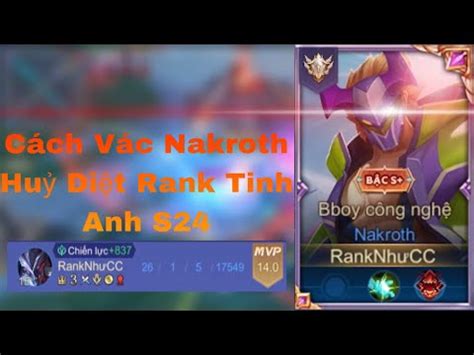 C Ch V C Nakroth Hu Di T Rank Tinh Anh S Jeicus Aov Youtube