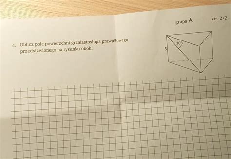 Oblicz Pole Powierzchni Graniastos Upa Prawid Owego Przedstawionego Na