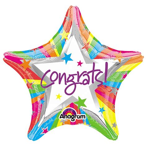 18 Inch Rainbow Congrats Congratulations Balloons Mylar Balloons