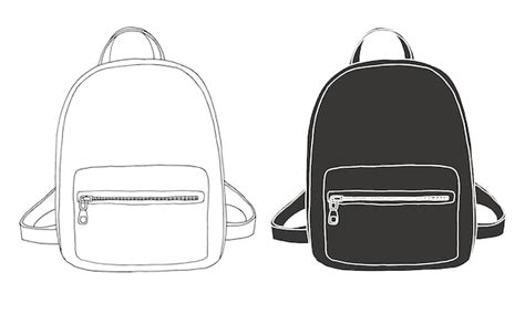 Premium Vector Sketch Of A Rucksack Backpack Isolated On White