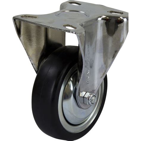 R4465 Castor Rigid Chrome Durolite Plate 100mm Anti Static Wheel