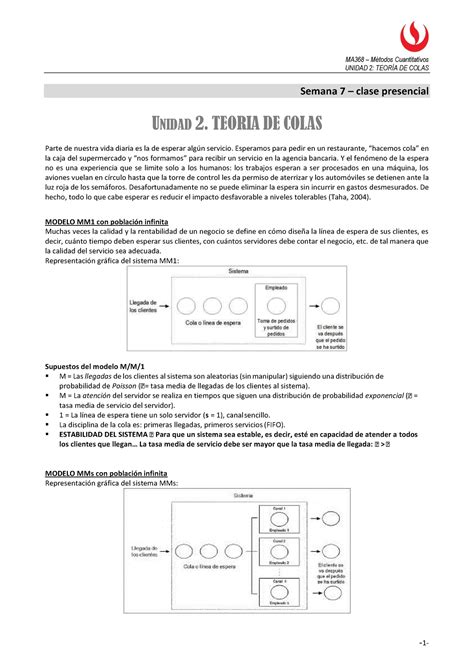 Ma Gu A Alumnos S Unidad Teor A De Colas Semana