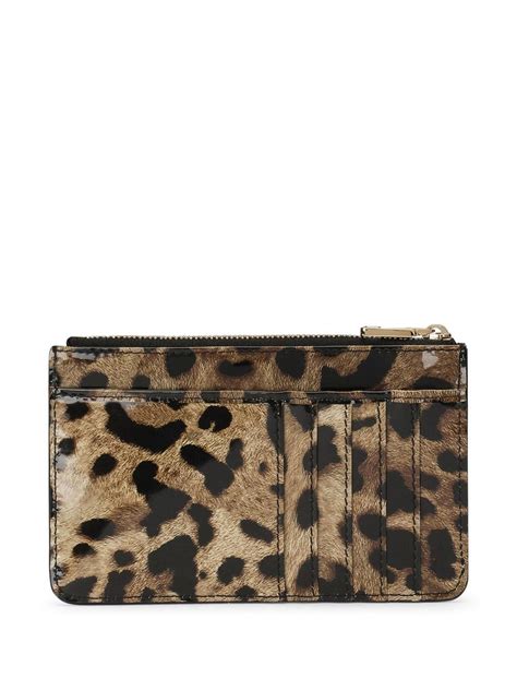 Dolce Gabbana Leopard Print Leather Card Holder Brown FARFETCH