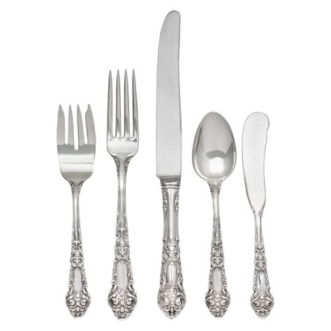 Comprehensive, Sterling Silver, English Flatware Set In Case at 1stDibs