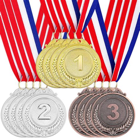 12 Pieces Award Medals 1st 2nd 3rd Gold Silver Bronze