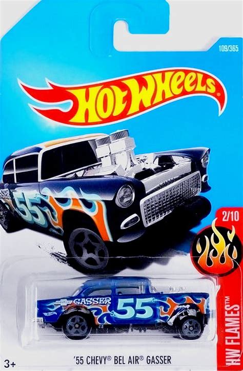 Toys And Hobbies Cars Racing Nascar 2016 Hot Wheels 55 Chevy Bel Air Gasser Blue Hw Flames New