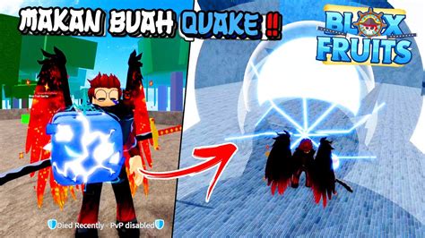 Aku Makan Buah Quake Untuk Menjadi Kuatt Di Blox Fruits Roblox