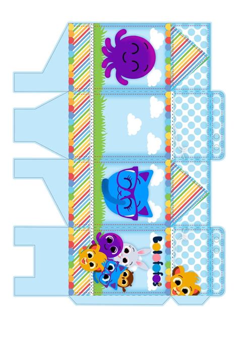 Kit Festa Bolofofos Azul Para Imprimir Caixas Personalizadas Kit