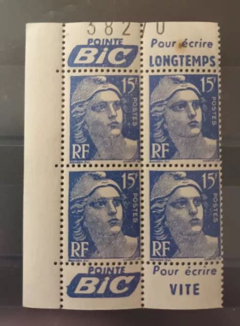 France Bloc De Timbres Du N Neuf Avec Pub Bic Mais Adh Rences