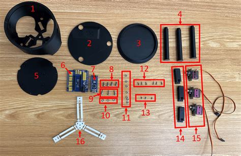 All of the parts required to build the robot, including the 3D-printed... | Download Scientific ...