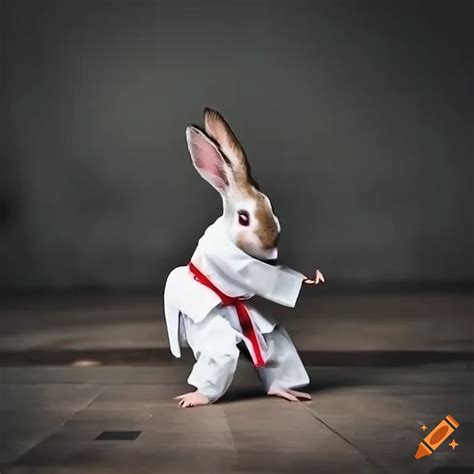 Karate Rabbit In Action On Craiyon