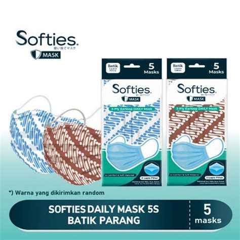 Jual Softies Daily Mask S Masker Batik Parang Ply Earloop Zh Sfx