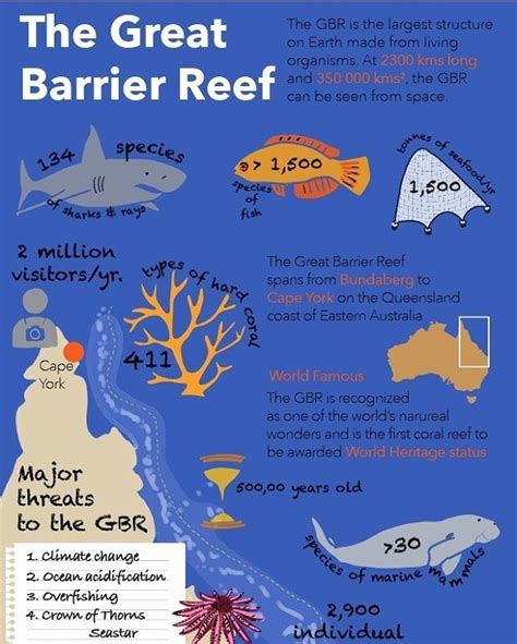 The Greatbarrierreef Species And Threats Infographicsciart