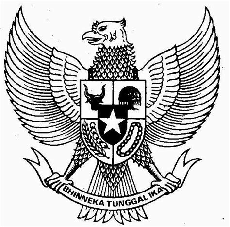 gambar garuda pancasila hitam putih  koleksi gambar