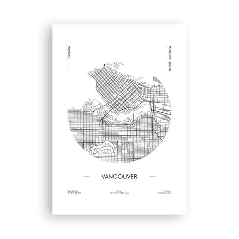 Obraz Plakat Anatomia Vancouver X Cm Mapa Vancouver Kanada