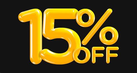 Premium Vector 15 Percent Off Discount Creative Composition Of Golden