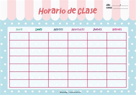 Plantilla Horario Escolar Horarios Para Imprimir Horario Escolar