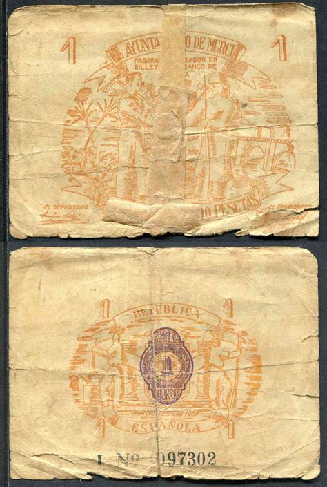 España 1937 Billetes Locales Repúblicanos Nº RG3769 MC Murcia