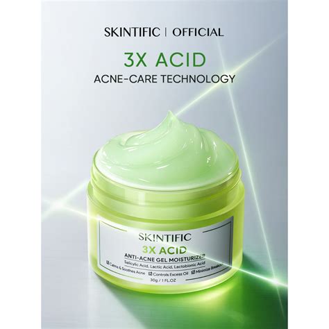 Jual SKINTIFIC 3X Acid Anti Acne Gel Moisturizer 30g Melembabkan