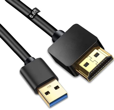 ukiism USB to HDMI Cable, USB 2.0 Male to HDMI Male Charger Cable ...