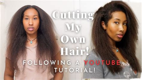 Cutting My Hair At Home Following Deeper Than Hair Tutorial Youtube