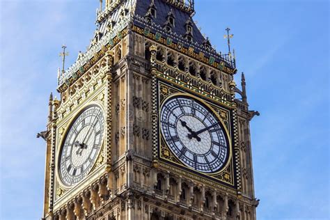 Big Ben Elizabeth Tower Clock Face Palace Of Westminster London UK