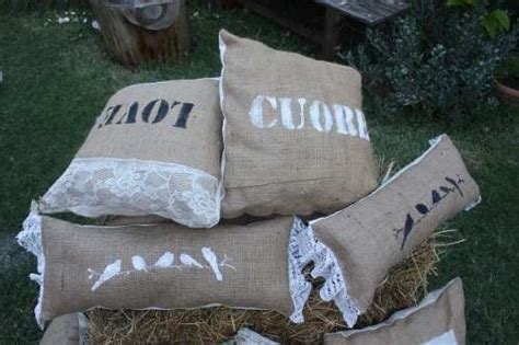 Almohadones Con Arpillera Y Puntillas Burlap Bag Burlap Throw Pillows