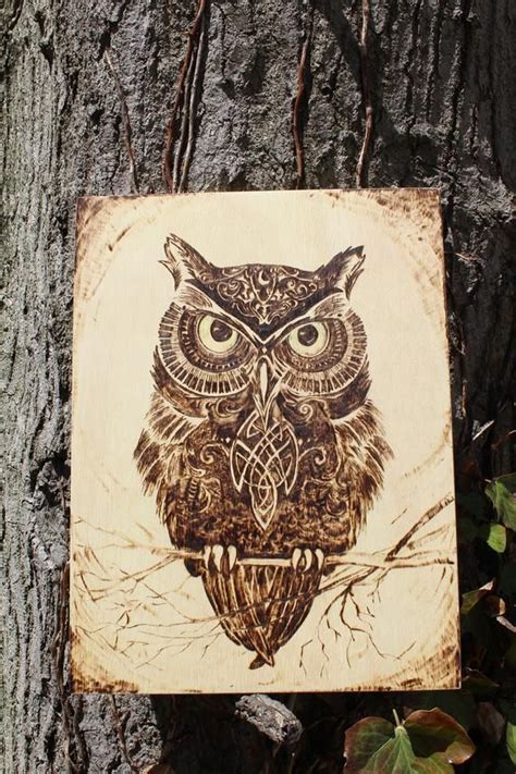 Owl Pyrography Etsy Pyrography Art Wood Burning Art Wood
