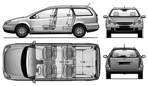 2001 Citroen C5 Break Wagon Blueprints Free Outlines