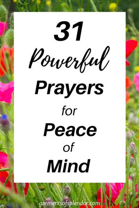 31 Prayers For Peace Of Mind With Free Printable Prayers