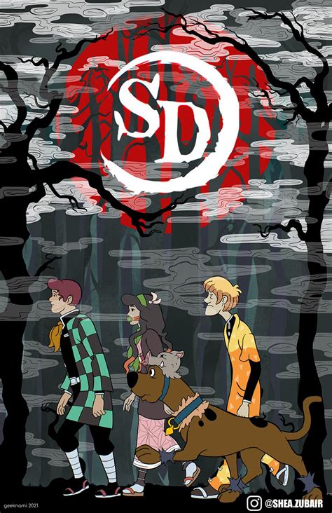 Artista Imaginou Um Inusitado Crossover Entre Demon Slayer E Scooby Doo