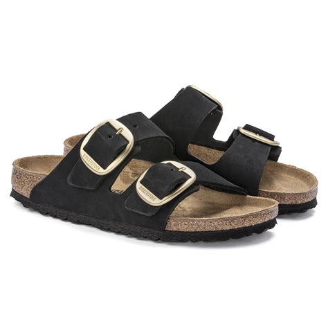 Arizona Big Buckle Nubuck Leather Black Birkenstock