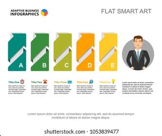 Five Points Process Chart Slide Template Stock Vector Royalty Free