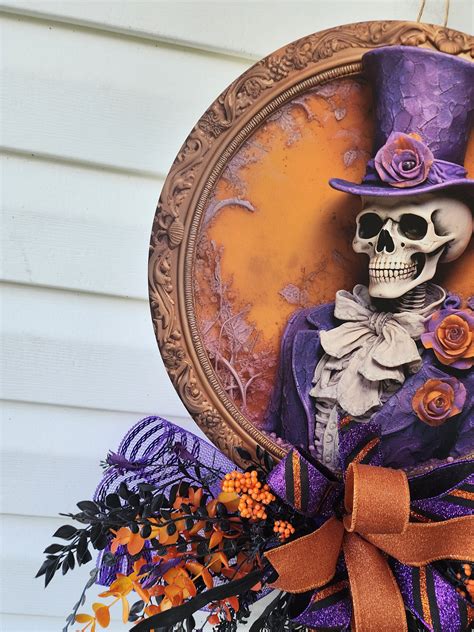 Halloween Skeleton Door Hanger Wall Hanging Front Door Etsy