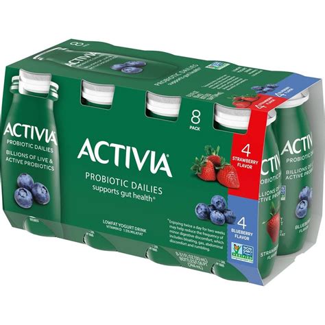 Activia Probiotic Dailies Strawberry Blueberry Yogurt Drink Ct