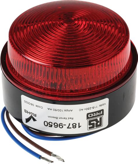 Rs Pro Red Xenon Beacon V Ac Flashing Stud Mount Surface