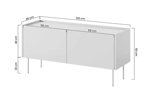 Dwudrzwiowa Szafka RTV Desin Na Metalowych Nogach 120 Cm Czarny Mat