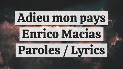 Apres Moi Enrico Macias Lyrics Hotsell