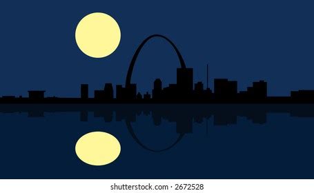 St Louis City Skyline Silhouette Vector Stock Vector Royalty Free