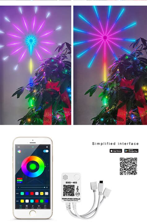 Christmas Holiday Decoration Dream Color Led Firework Strip String Lights Rgb Colorful Digital