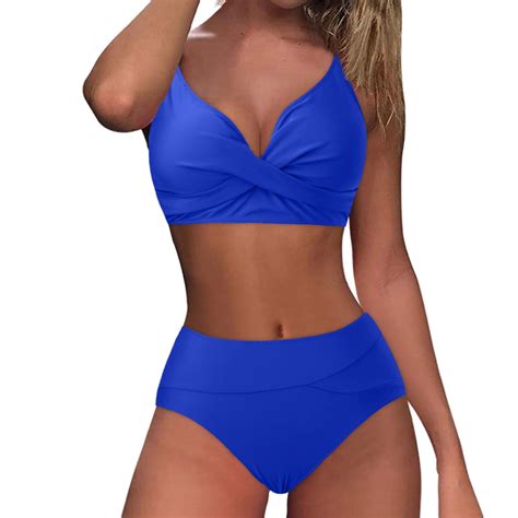 Ckpwisy Women High Waisted Bikini Tummy Control Bathing Suit Twist