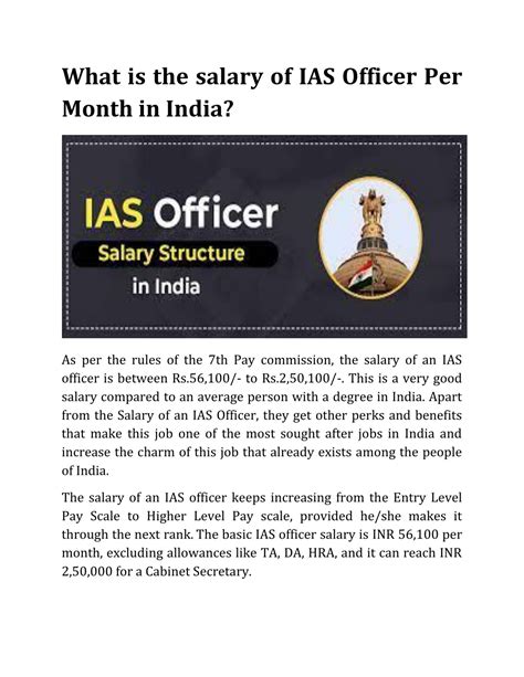 Ppt What Is The Salary Of Ias Officer Per Month In India Powerpoint