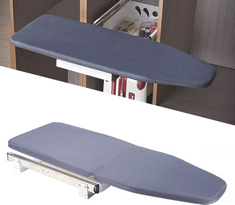 Monipa Silver Grey Retractable Ironing Board Closet Pull Out Stow Away