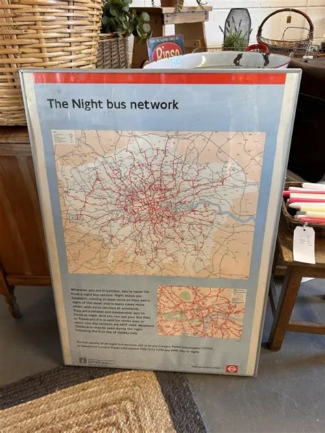 FRAMED ORIGINAL - London Transport Night Bus Network Map Poster ...