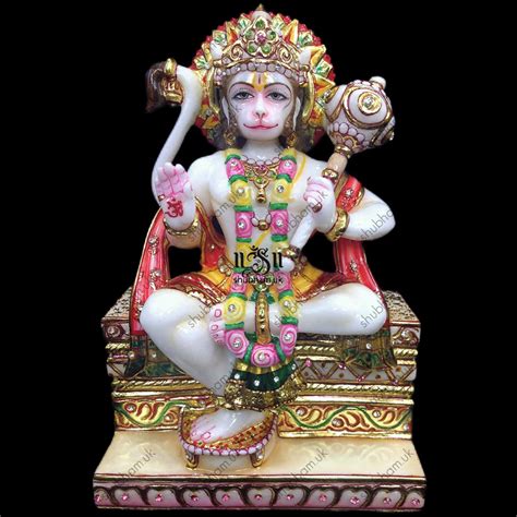 God Hanuman Ji Marble Murti From Pure White Marble